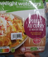 Poulet au curry et noix de coco - riz aux éclats de légumes