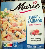 Penne au saumon et crème d'épinards