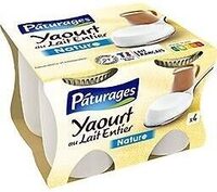 YAOURT AU LAIT ENTIER POT VERRE 4X125G - nature