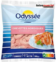 CREVETTES NORDIQUES ENTIERES CUITES -Pandalus borealis - calibre 130-180 MSC
