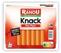 Knacks porc x10 350g