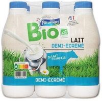 Lait uht 1/2 ecreme bio bt pack 6x1l