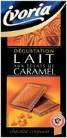 Tablette dégustation chocolat au lait aux éclats de caramel et à la pointe de sel - 100g
