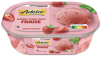Sorbet fraise avec morceaux de fraise