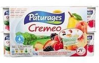 CREMEO FRUITS 16X125G - abricot, fraise, pêche, framboise