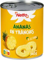 ANANAS EN TRANCHES AU JUS D'ANANAS - boîte 3/4