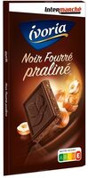 Tablette fourrée chocolat noir praliné