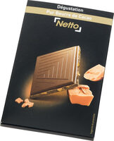 Tablette dégustation chocolat au lait aux éclats de caramel et à la pointe de sel - 100g