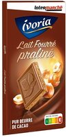 Tablette fourrée chocolat au lait praliné - 150g