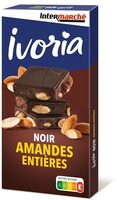 Tablette bloc chocolat noir aux amandes entières - 200g