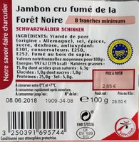 Jambon Cru Fumé de la Forêt Noire
