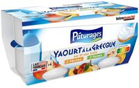 YAOURT A LA GRECQUE SUR LIT DE FRUITS 4X150G - pêche, poire