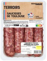 4 saucisses de toulouse superieures sans colorants 500g poids fixe