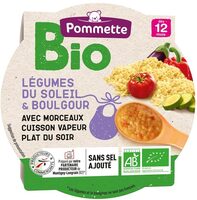 Assiette bio légumes du soleil boulgour 12 MOIS 230g