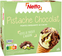Cône pistache - chocolat (G) pépites de chocolat et nougatine x6 - 120mL