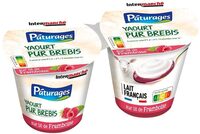 Yaourt brassé au lait de brebis sur lit de framboise