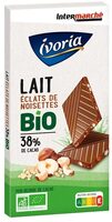 Tablette BIO dégustation - Chocolat au lait aux éclats de noisettes - 100g