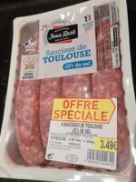 Saucisse de Toulouse - 25% sel
