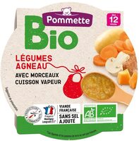 Assiette bio légumes agneau 12 mois- 230g