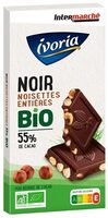 Tablette BIO bloc - Chocolat noir aux noisettes entières - 200g