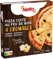 Pizza 4 fromages (cuite au feu de bois)