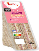 Sandwich club Duo - Jambon Emmental Mayo x2 - Pain complet - 145g