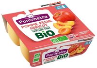 Quadrette pomme, pêche, abricot BIO- 8 mois 4x100g