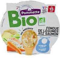 Assiette bio fondue de légumes et saumon 250g - 15 mois