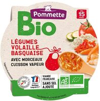 Assiette BIO Légumes volaille Basquaise 250g - 15 mois