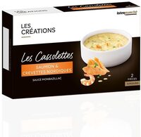Cassolettes duo de saumon et crevettes nordiques sauce monbazillac - festif