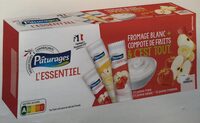 Tubes de fromage blanc et compote  (fraise /banane/framboise)