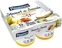YAOURT DE SAVOIE SUR LIT DE FRUITS JAUNES 4X125G - poire, pêche