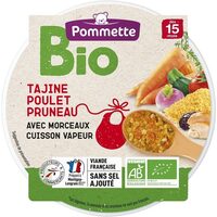 Assiette BIO Tajine poulet pruneaux 250g - 15 mois