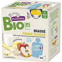 Gourde BIO Brassé pomme banane - 340g (4x85g) - 10 mois