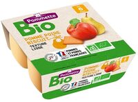 Quadrette purée de pomme poire biscuit BIO - 4x100g - 6 mois