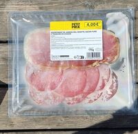 Assortiment de jambon cru, rosette, bacon fumé