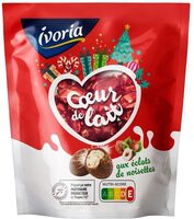 Sachet petits œufs fun fourrage lait et éclats de noisettes NOEL - 200g
