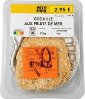 Coquille chaude au merlu et fruits de mer x1