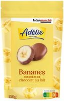 Bananes surgelées enrobée de chocolat blanc et noir