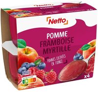 Dessert de fruits pomme framboise myrtille 4x100g
