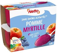 Puree de fruits pomme myrtille ssa 4x100g