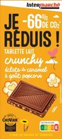Tablette en alternative au chocolat (Choviva) JE REDUIS éclats de caramel et popcorn - 100g