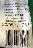 Emmental Râpé Neutre 45 %