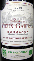 Bordeaux AOC 2010 Bio Château Vieux Gabiran