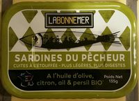 Sardine du pêcheur à l'huile d'olive, citron, ail, persil bio