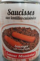 Saucisses aux lentilles cuisinées