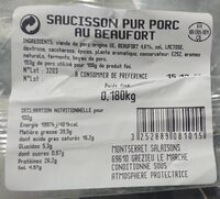 Saucisson pur porc au Beaufort