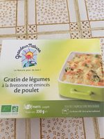 Gratin de legumes à la bretonne et eminces de poulet