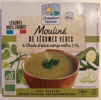 Mouliné de légumes verts à l'huile d'olive vierge extra 1,1%, issu de l'agriculture biologique