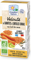 Velouté de carottes et lentilles corail